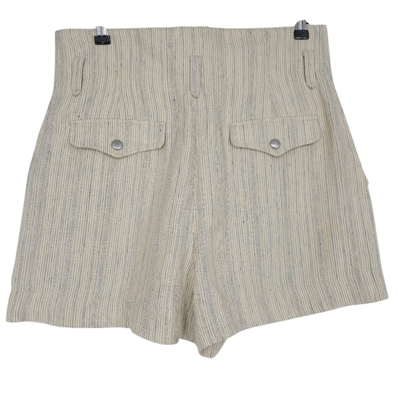 Rag & Bone Cargo Shorts Linen Beige Tan Stripe High Rise Short 10 - Picture 3 of 6